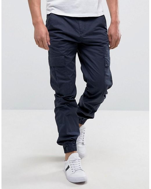 French Connection Blue Cargo Trousers for men