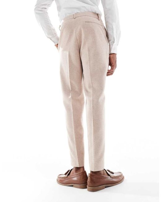 ASOS Smaltoelopende Pantalon Van Wolmix in het White voor heren