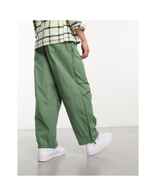 River Island Green Parachute Pants for men