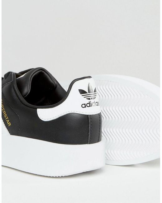 Adidas originals Originals Bold Double Sole Black And White Superstar Trainers in Black | Lyst