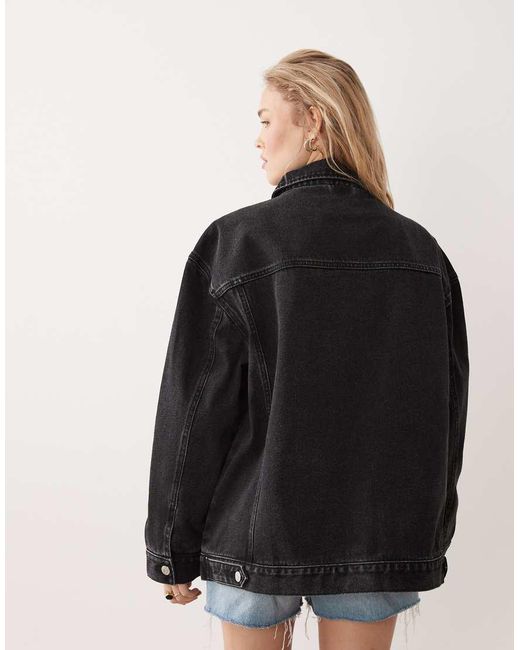 Miss Selfridge Natural Oversized Denim Jacket