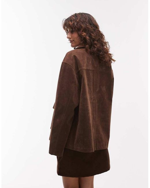 Giacca Squadrata di TOPSHOP in Brown