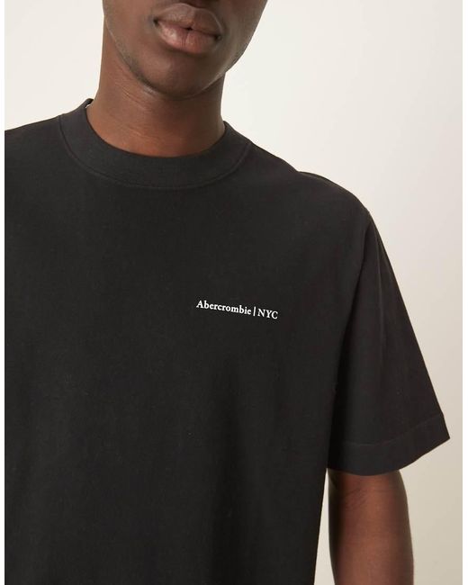Abercrombie & Fitch Black Premium Logo T-shirt for men
