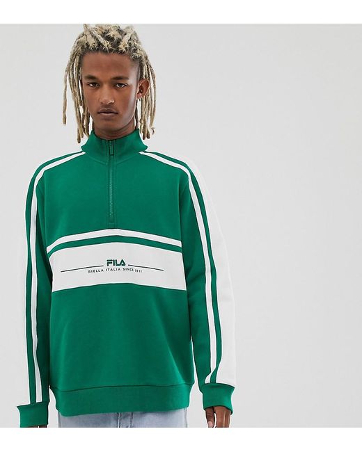 felpa zip fila verde