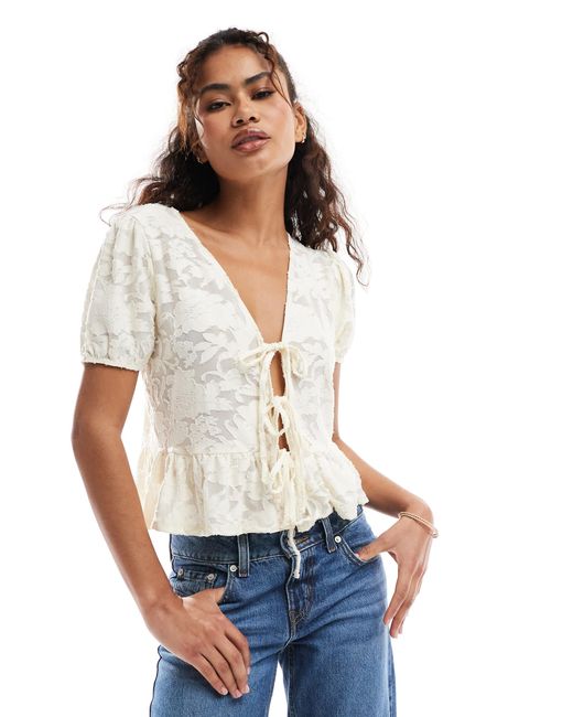Miss Selfridge White – spitzen-oberteil