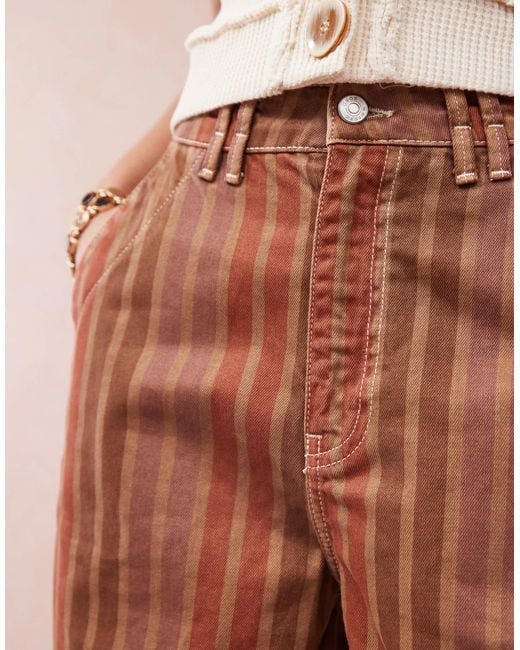 ASOS Pink Laundered Barrel Leg Trousers