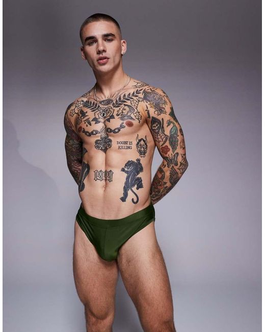 ASOS Green Swim Briefs for men