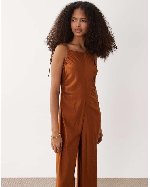 ASOS Brown Square Neck Cami Jumpsuit