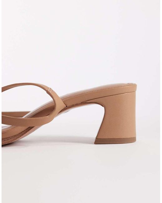 ASOS Natural Honeybee Mid Block Heeled Sandals