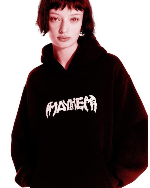 Bershka Black Lady Gaga Print Hoodie