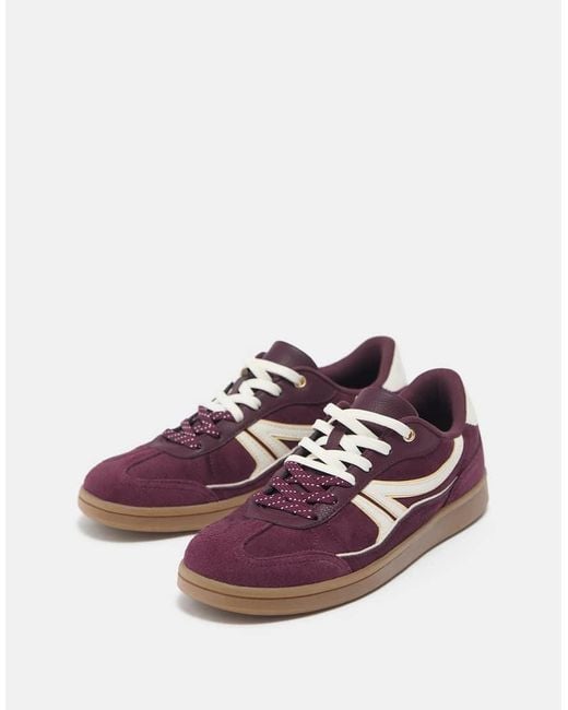 Pull&Bear Purple Retro Lace-Up Trainers