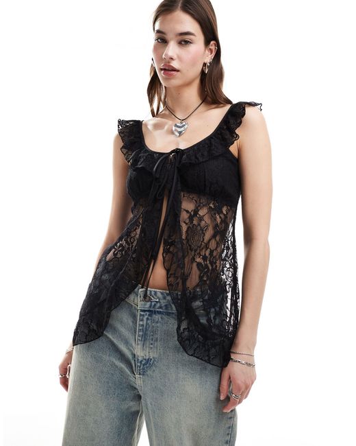 Haut tunique babydoll Reclaimed vintage en coloris Bleu Lyst