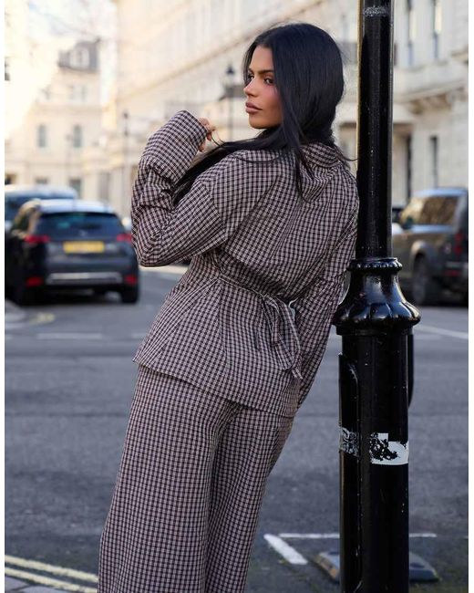 Kaiia Brown Exclusive Cinch Waist Button Through Shirt Co-Ord