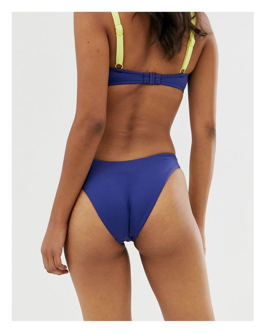 blue high leg bikini
