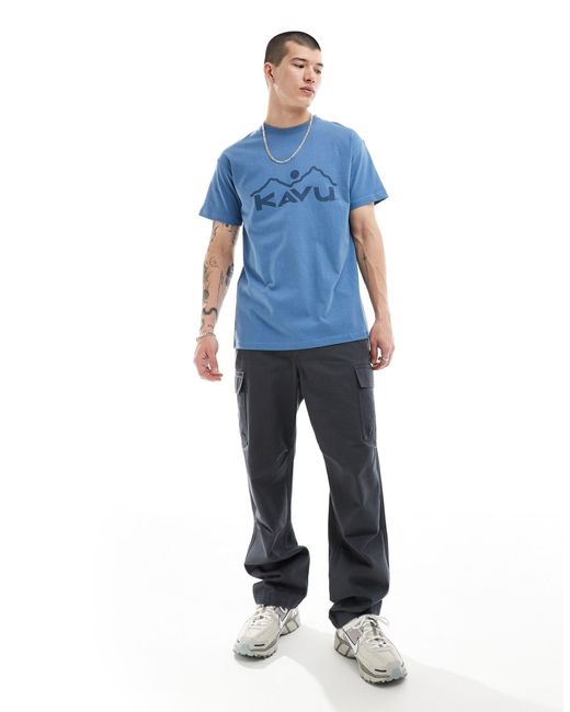 Kavu Blue Heritage Front Logo T-shirt for men