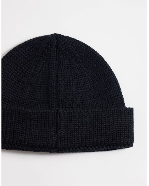 ASOS – gerippte strickmütze in Blue für Herren