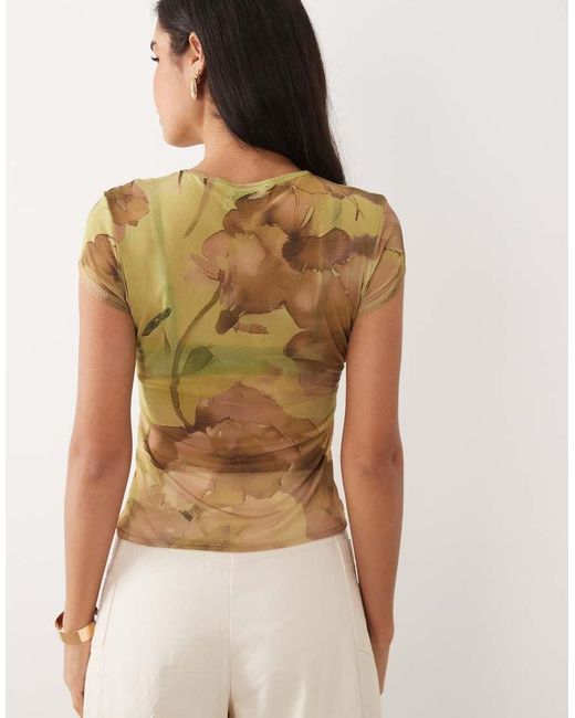 ASOS Multicolor Printed Mesh Top