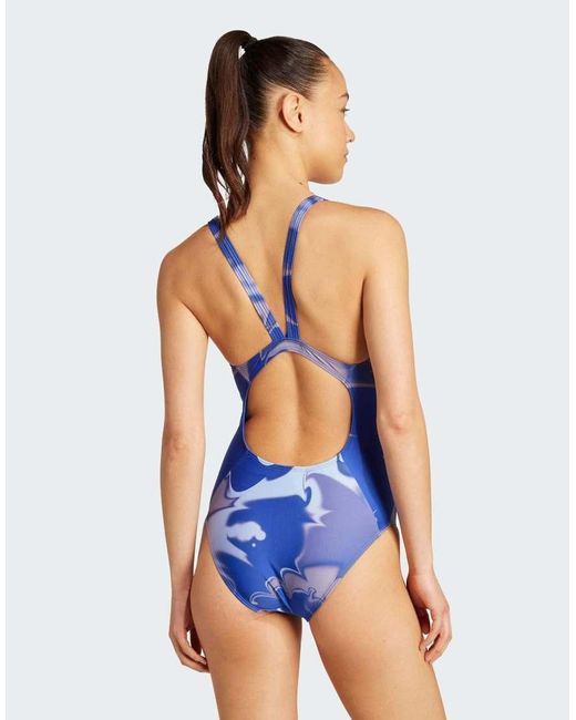 Adidas Originals Badpak Met Tie-Dye Print En V-Achterkant in het Blue