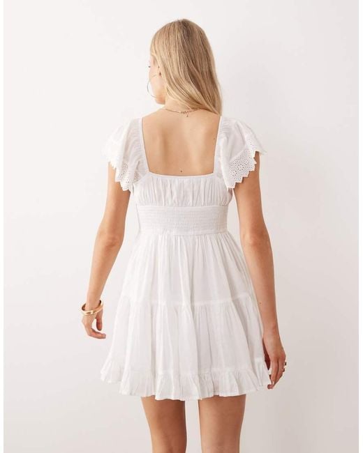 Iisla & Bird White Broderie Mini Beach Dress
