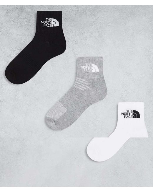 The North Face White Simple Dome 3 Pack Logo Ankle Socks
