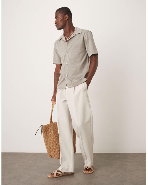 ARKET Gray Pure Cotton Heavyweight Jersey Short Sleeve Shirt for men