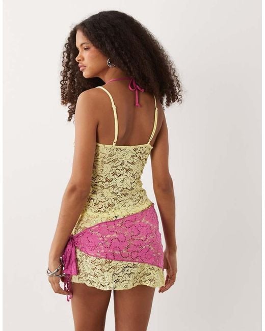 Motel Multicolor Calya Singlet Top With Bra Detail