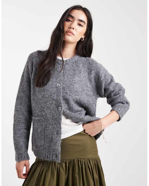 ONLY Gray Slouchy Pocket Cardigan