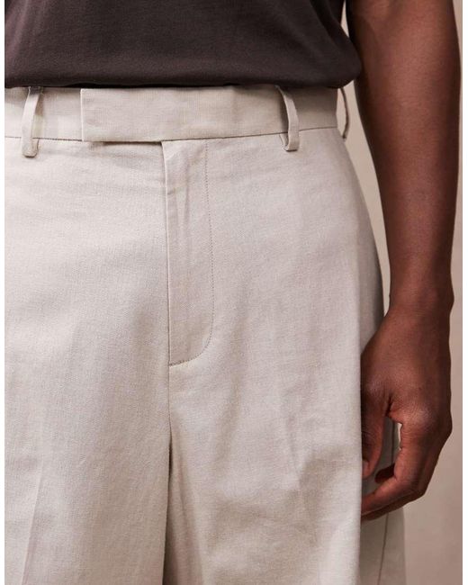 Pantalones Cortos De Vestir Estilo Bermudas De Mezcla De Lino De -Neutro ASOS de hombre de color Natural