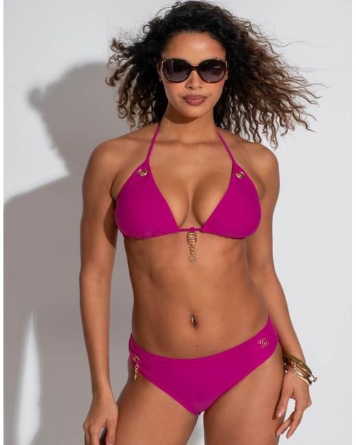 Pour Moi Purple St Barts Non-Wired Triangle Bikini Top