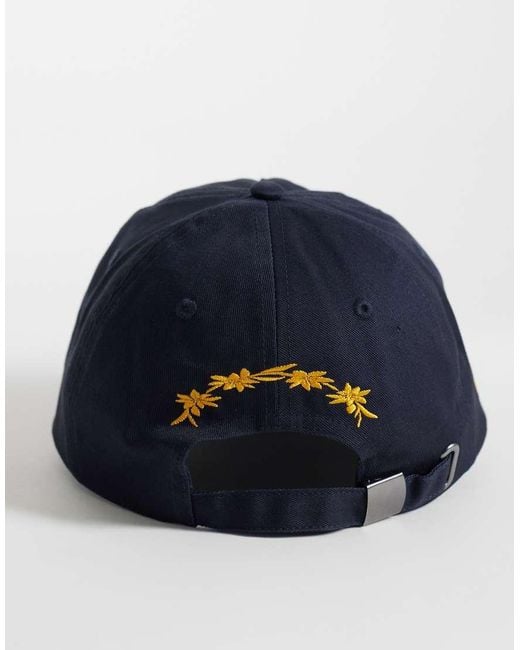 ASOS Blue Baseball Cap With Logo Graphic for men