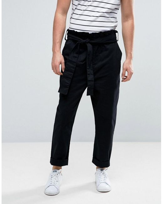 ASOS Cotton Tapered Trousers With Paper 