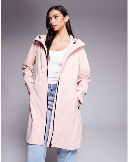 Barbour Pink Kyra Longline Hooded Waterproof Jacket