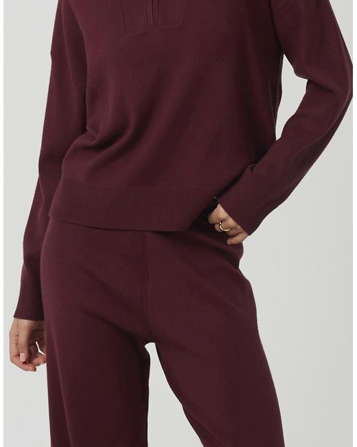 Brave Soul Purple Knitted Zip Neck Jumper And Trouser Set