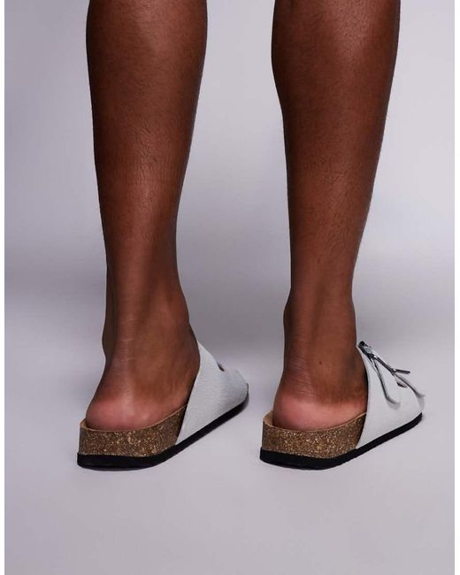 Sandali Grigi Con Fascette Doppie E Suola di ASOS in Brown da Uomo