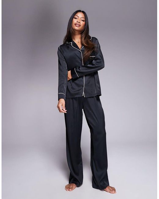 Bluebella Blue Claudia Luxury Satin Long Pyjama Set