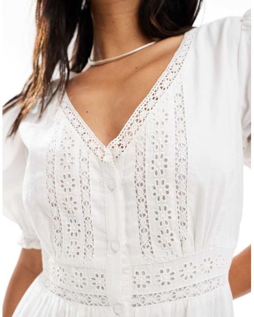 Miss Selfridge White Heritage Maxi Dress