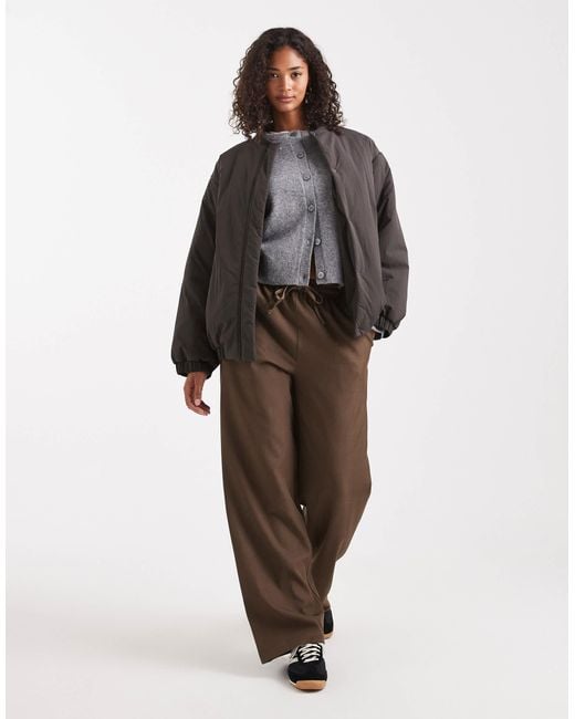 ASOS Gray Padded Oversized Bomber Jacket