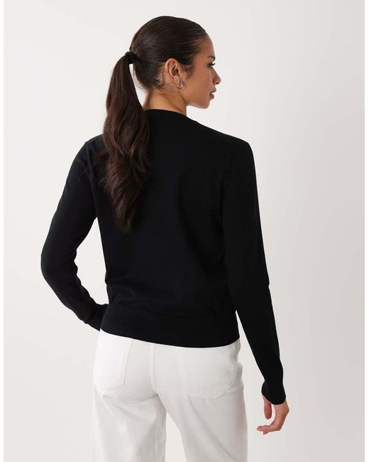 Polo Ralph Lauren Black Icon Logo Fine Knit Cardigan
