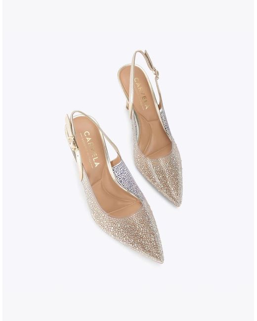Carvela Kurt Geiger White Positano Vinyl Sling Back Heeled Shoes
