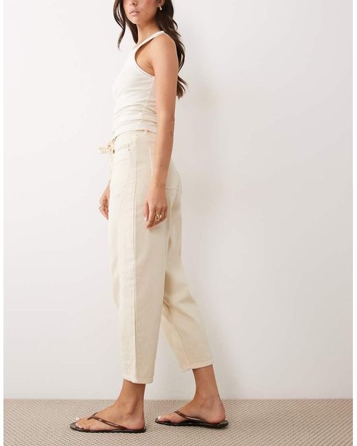 Threadbare Natural Barrel Leg Jeans