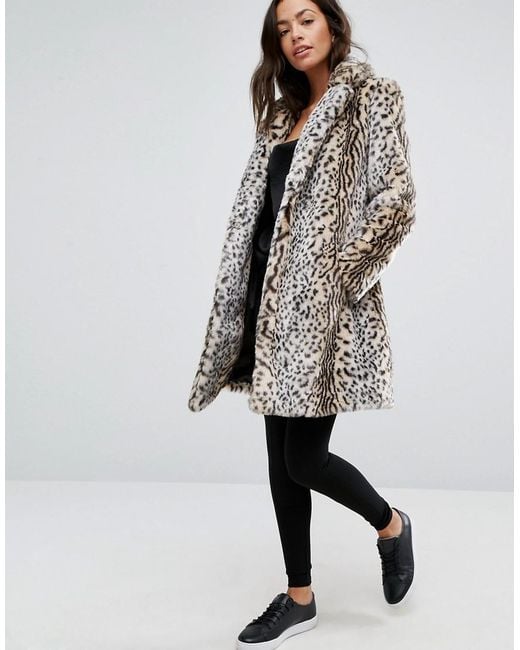 New look white store fur coat
