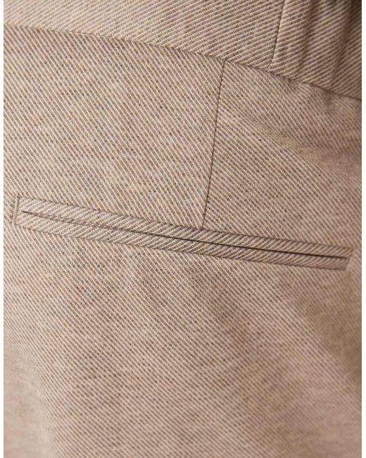 ASOS Rechte Pantalon Met Pijpen in het Natural voor heren