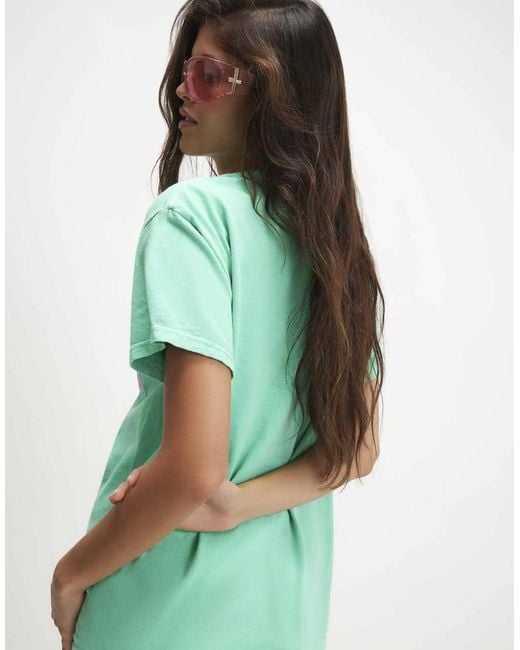 River Island Green Cotton Matcha Boyfriend Fit T-Shirt