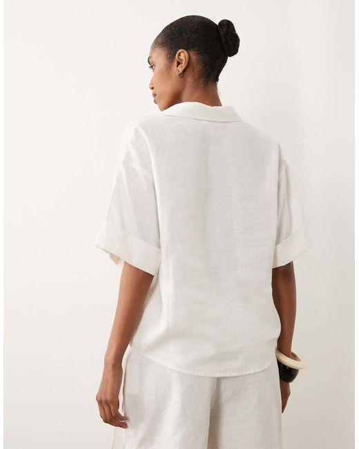 River Island White Linen Look Shirt Co-ord