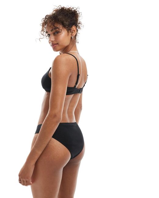 The Frolic Black Exclusive Pointelle Low Rise Brief Co-ord