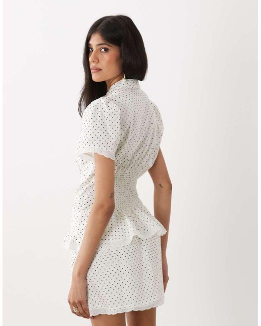 WeWoreWhat White Cinched Button Up Top