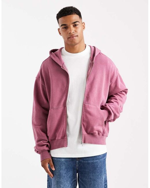 Cotton On Red Cropped Zip Up Hoodie for men