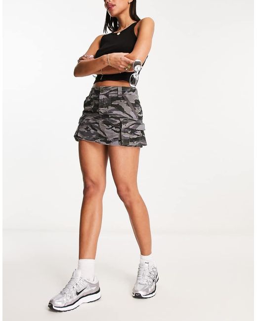 Superdry Black Vintage Utility Para Skirt