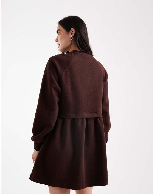 Miss Selfridge Brown Super Soft Brushed Smock Dress