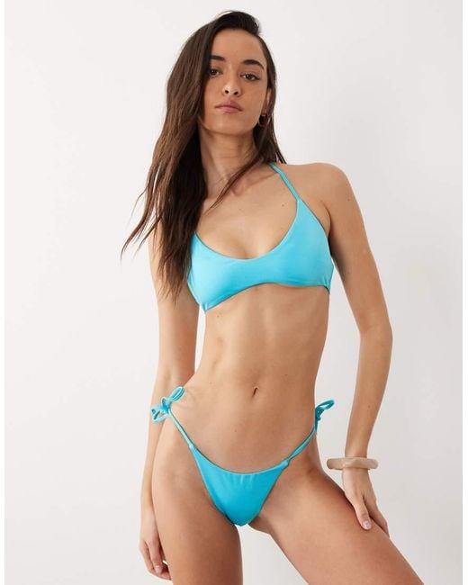 Free Society Blue Bralet Bikini Top